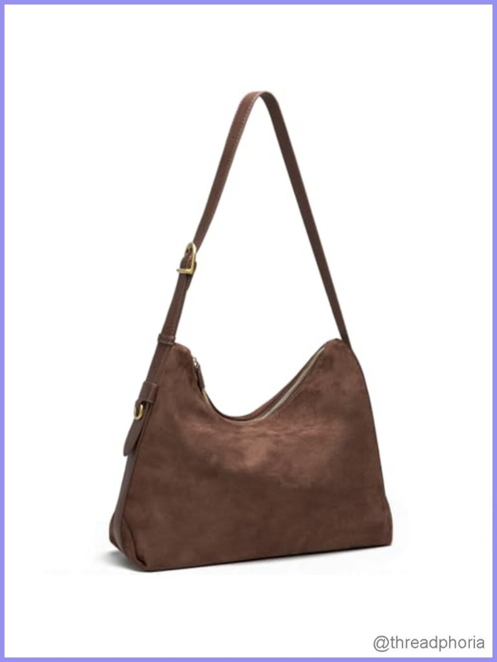 Slouchy Suede Hobo Shoulder Bag Adjustable Strap Women's Purse